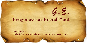 Gregorovics Erzsébet névjegykártya
